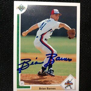 Brian Barnes RC 1991 Upper Deck #12 Montreal Expos Star Rookie Autographed